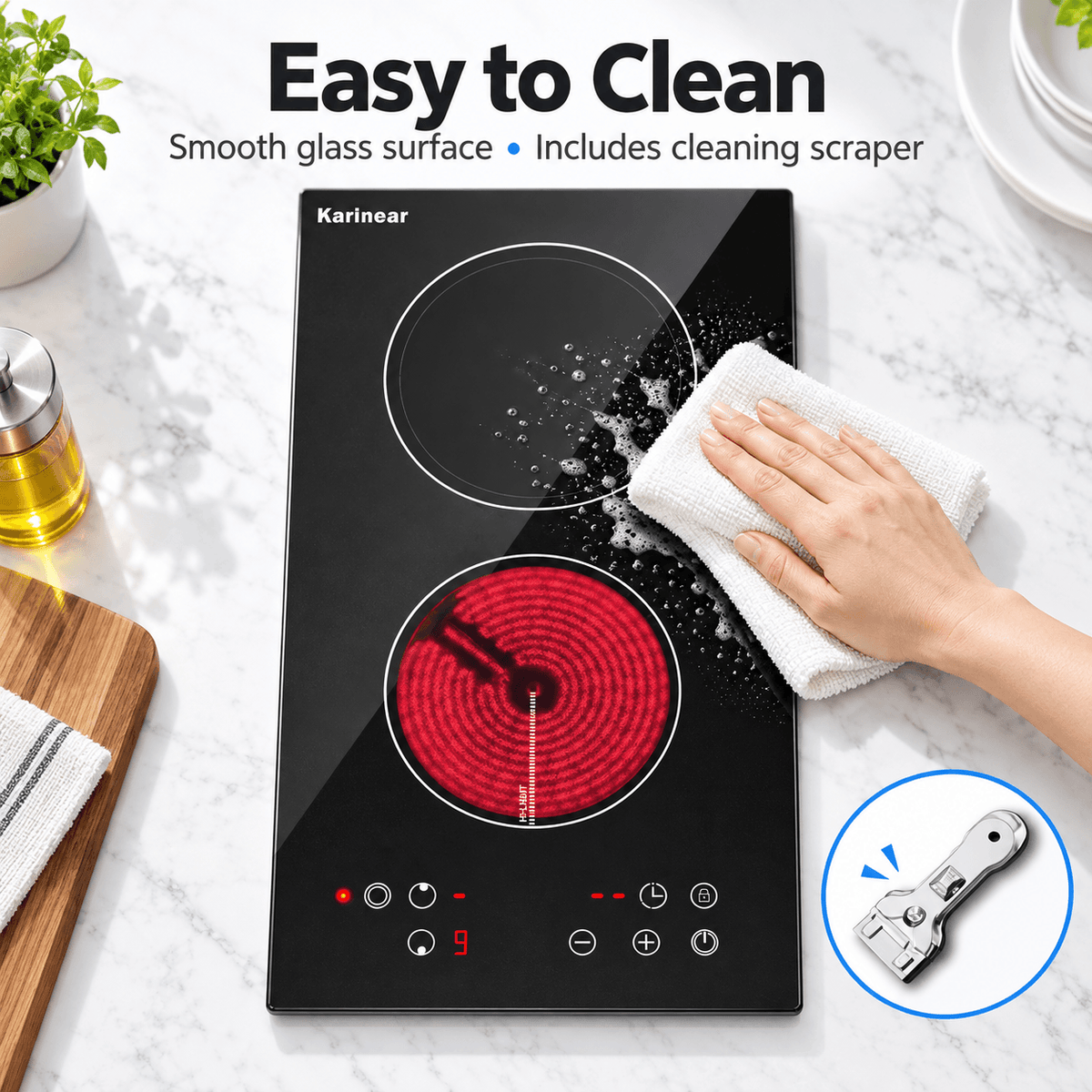 2 burner electric cooktop