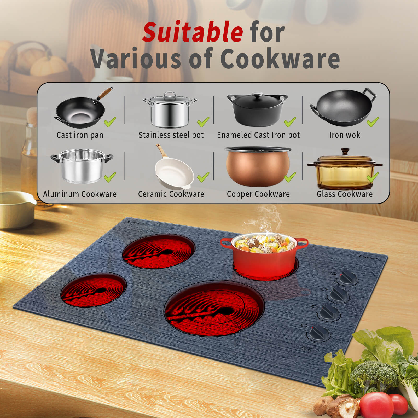 30 inch electric cooktop