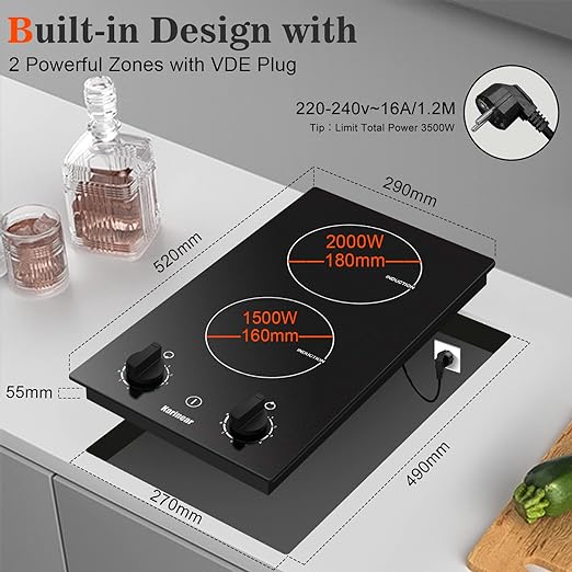 With an 83 percentage energy efficiency rating, induction cooker is more efficient than traditional gas yet provides quick heat-up and faster cooking times