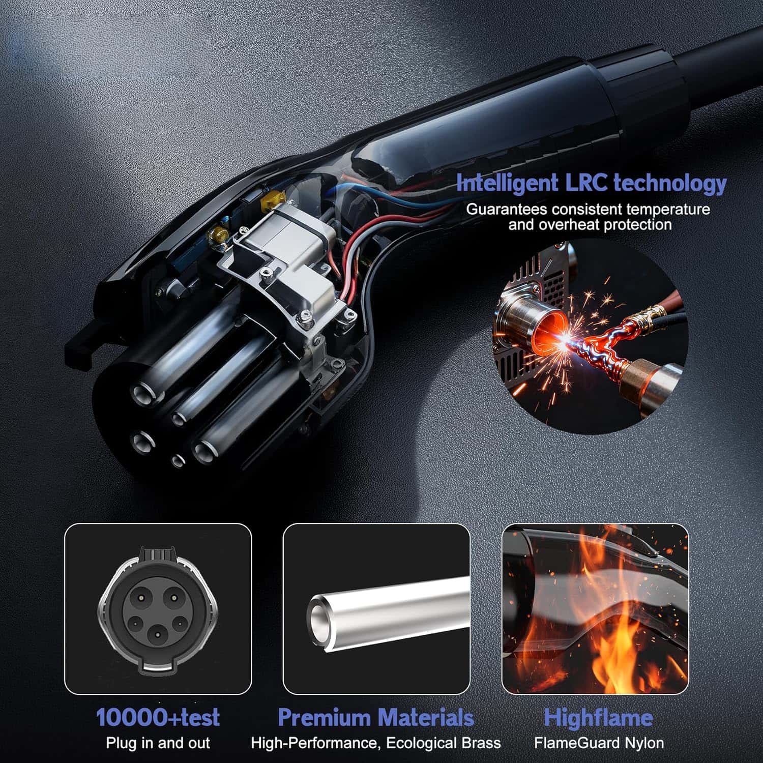 Karinear Level 1&2 NEMA 5-15 16A Portable EV Charger with 20FT Cable for All J1772 Electric Cars