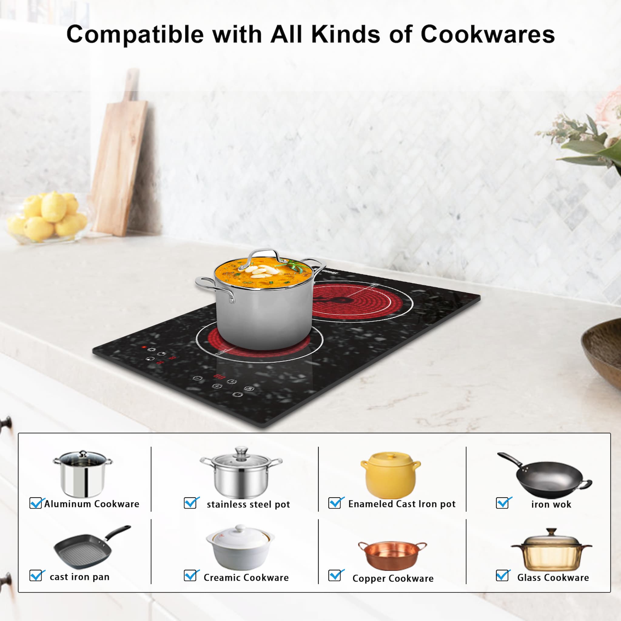 2 burner electric cooktop