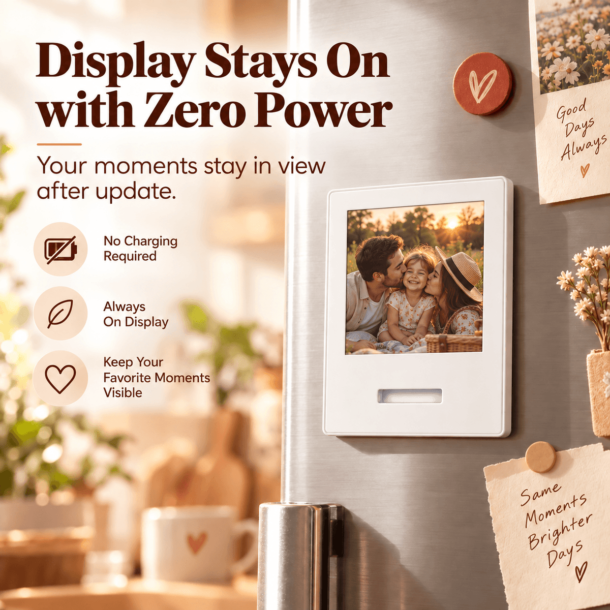 Karinear E-Ink Photo Fridge Magnet