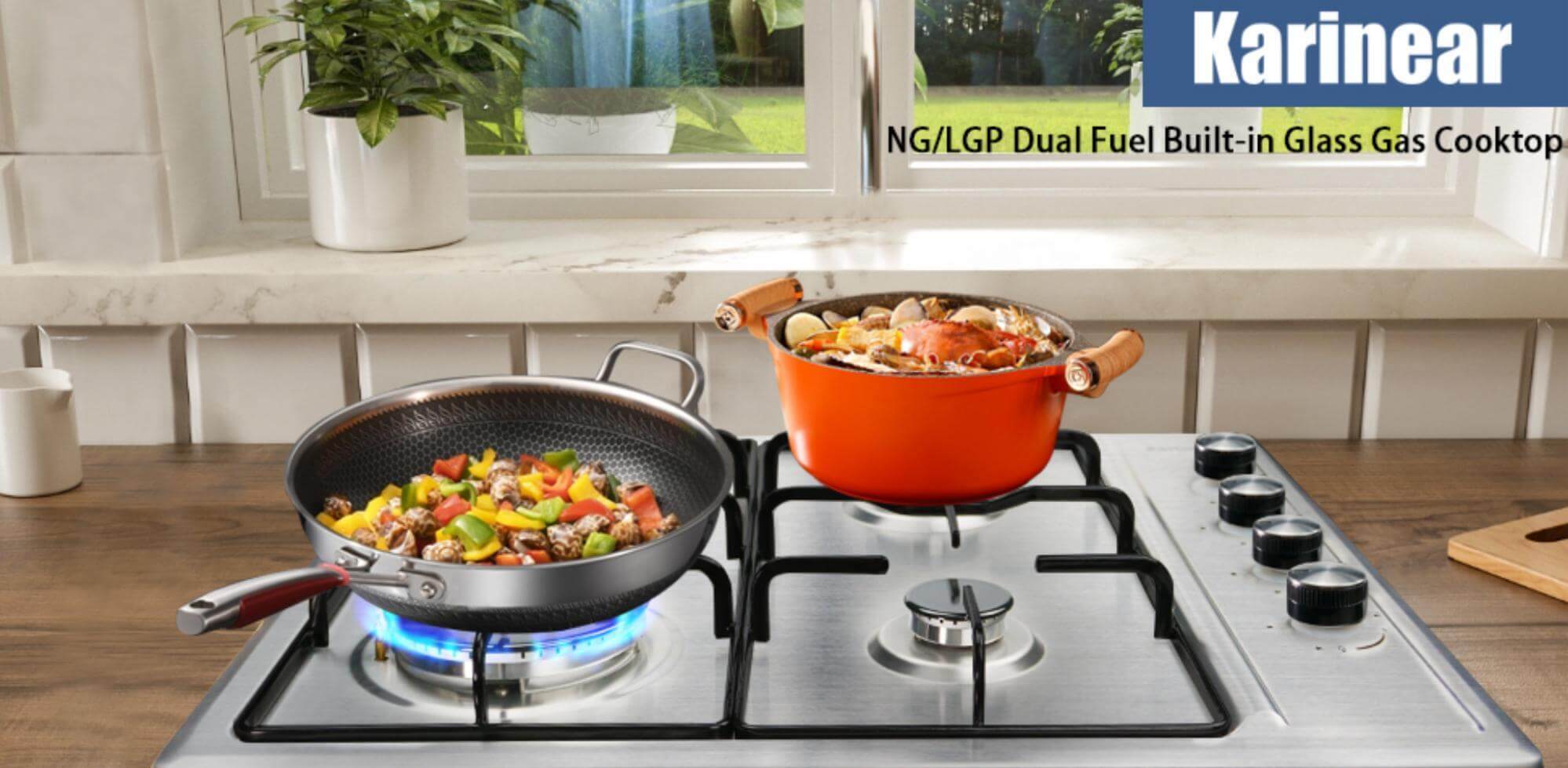 24 Inch 4 Burners Stainless Steel Tempered Gas Cooktop