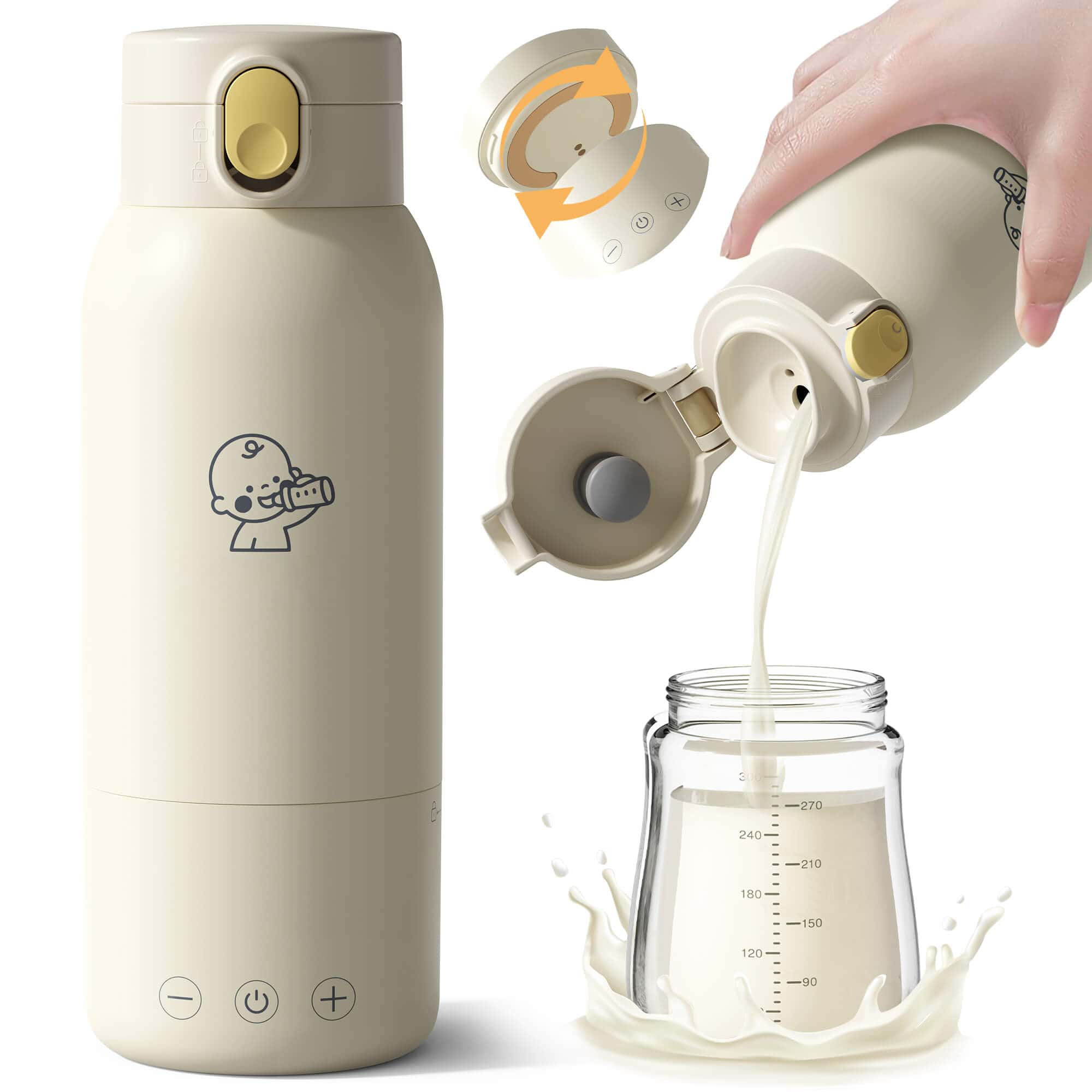 Karinear Portable Bottle Warmer For Travel - Milk Warmer On the Go Pro