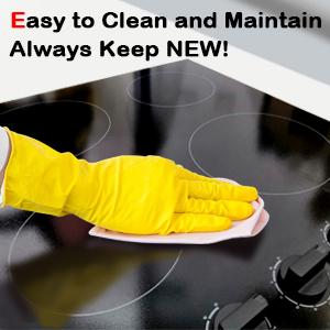 The stove surface is made of crystal glass, easy to clean.