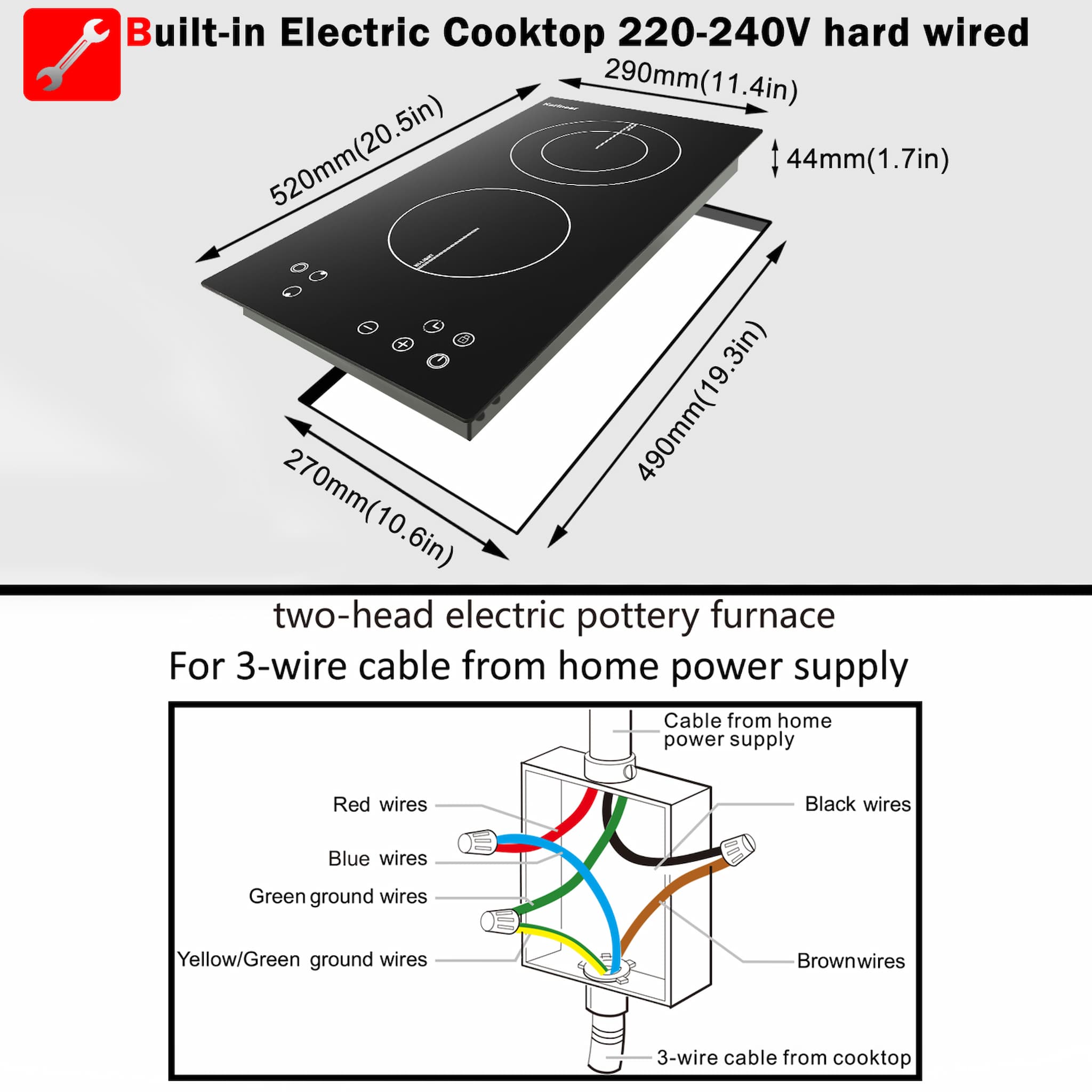 Karinear built in ceramic hob is very convenient that is suitable for all types of cookware, such as aluminium pans, stainless steel pans, ceramic pans, glass pot, copper pans, cast iron frying pans and so on. Please install the electric radiant cooktop according to the product manual and contact us at any time.