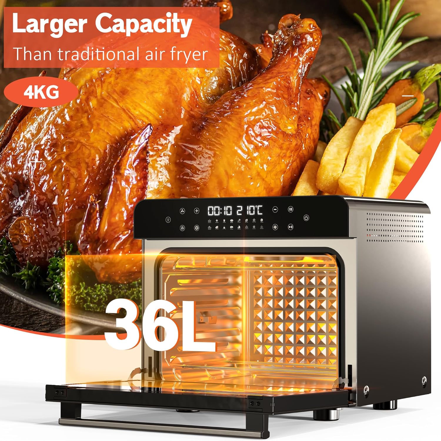 Karinear 33L 10 in 1 Countertop Air Fryer Oven With Full Accessory Set