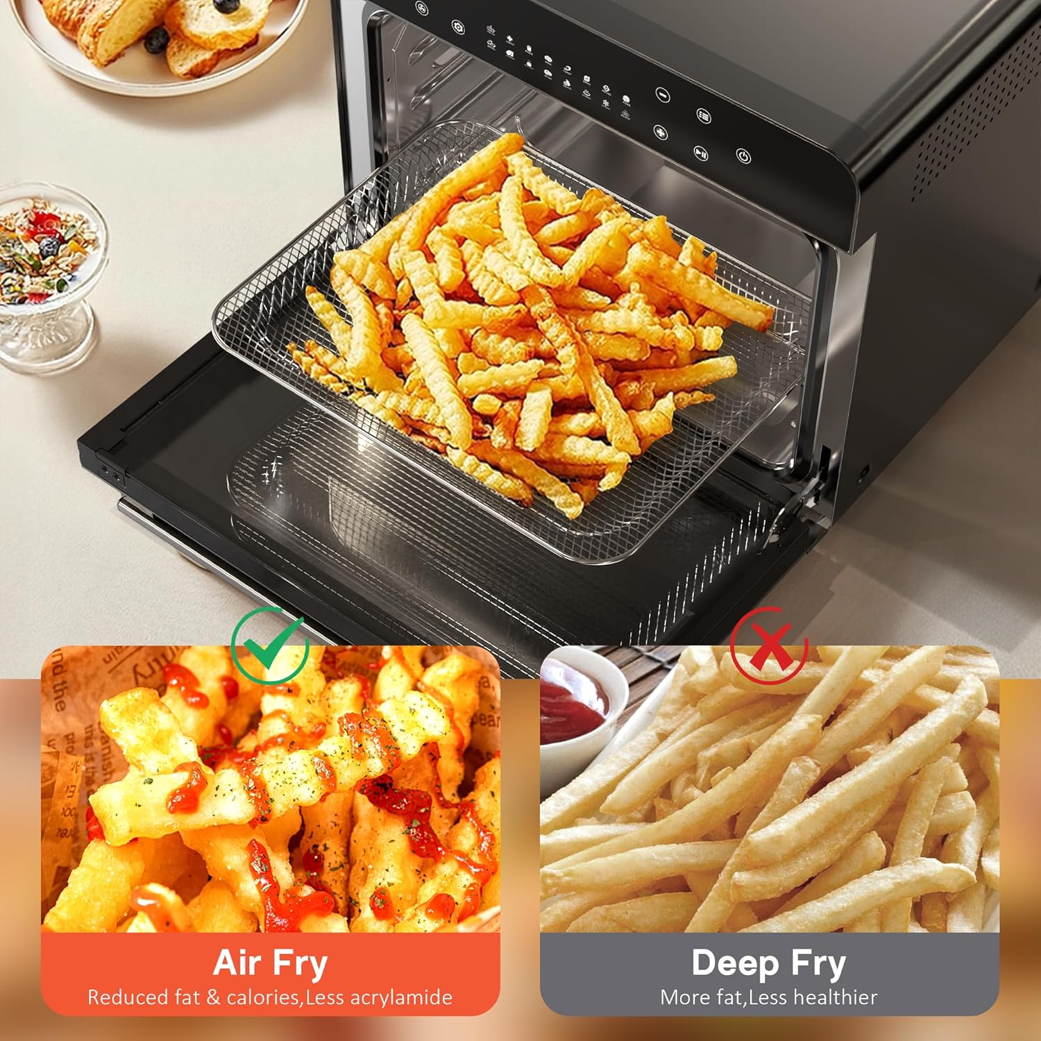 Karinear 33L 10 in 1 Countertop Air Fryer Oven With Full Accessory Set