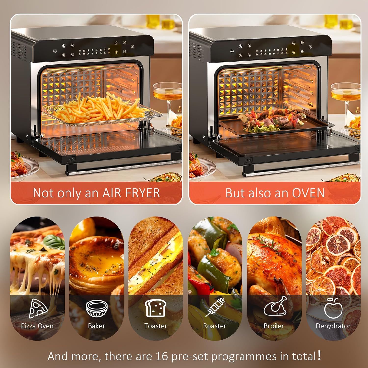 Karinear 33L 10 in 1 Countertop Air Fryer Oven With Full Accessory Set