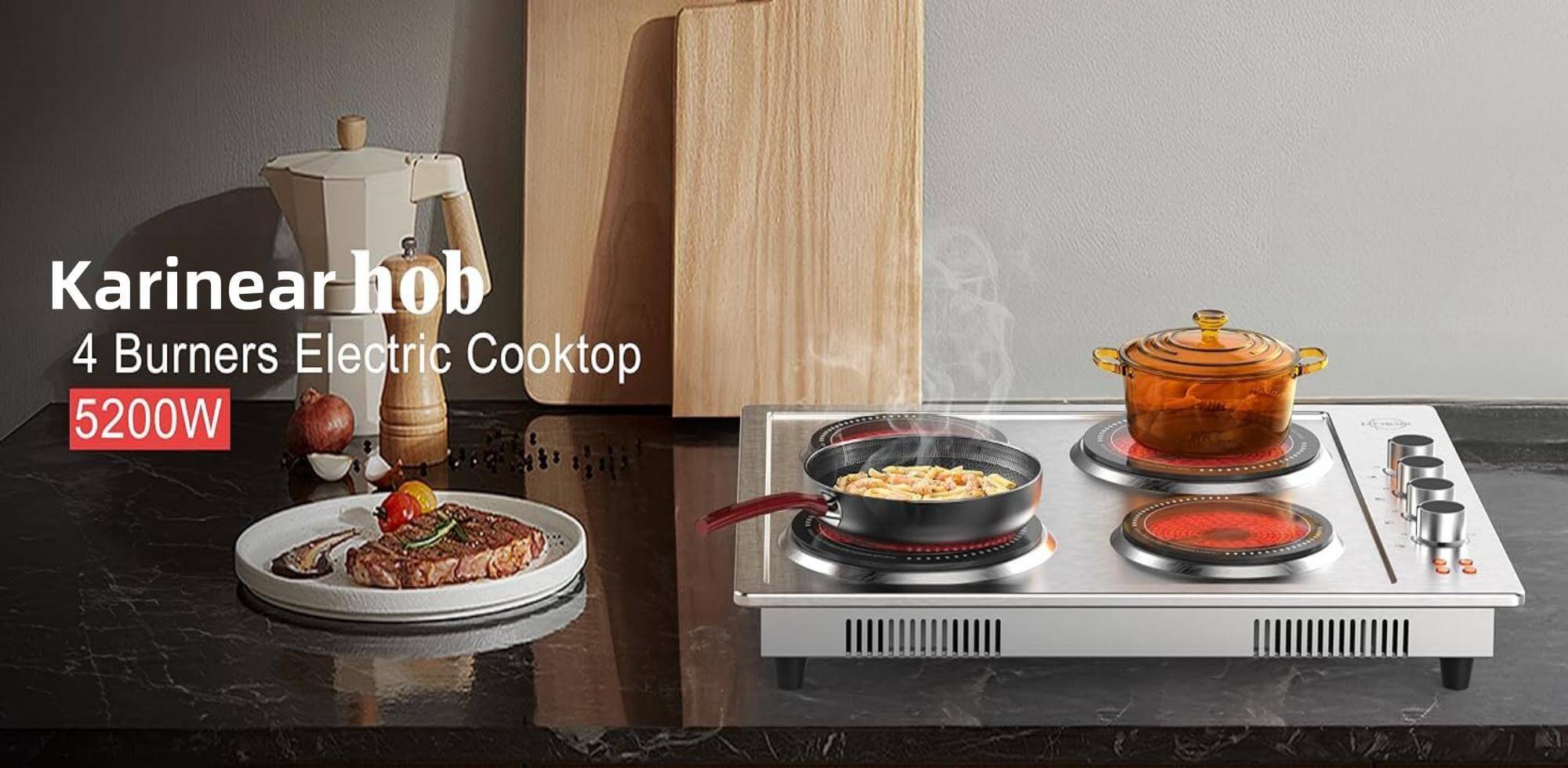 stainless steel electric cooktop
