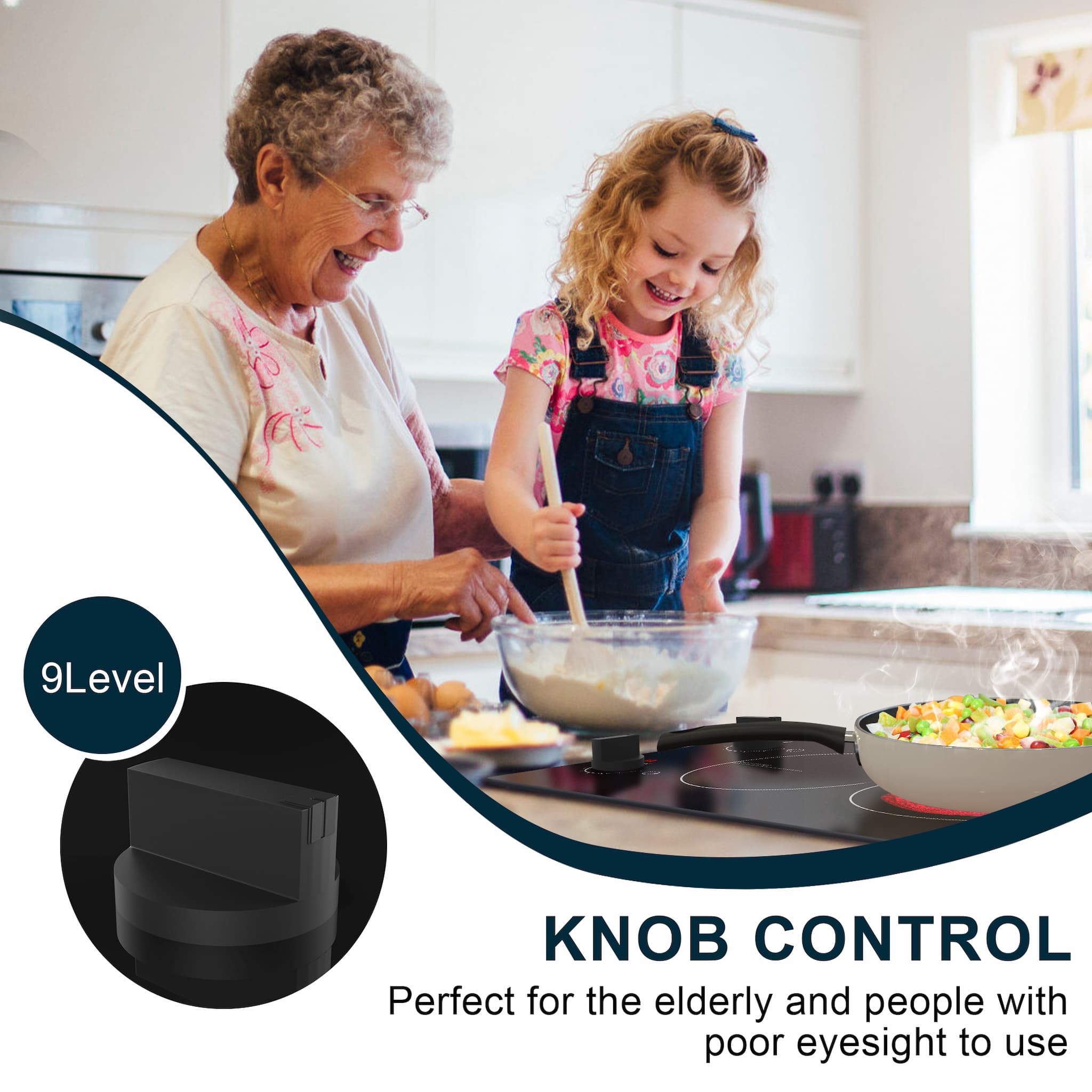 Karinear 2 Burner Electric Cooktop 110v, 12 Inch Portable Electric Stove Top