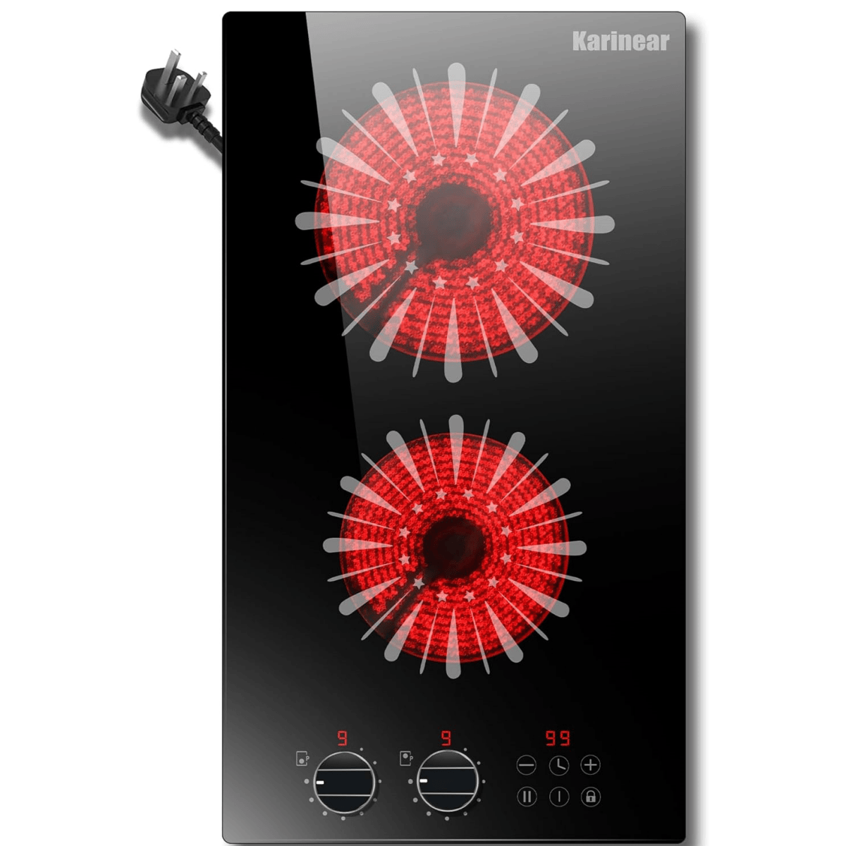 Karinear 12 Inch 2 Burner Countertop & Built-in Electric Cooktop