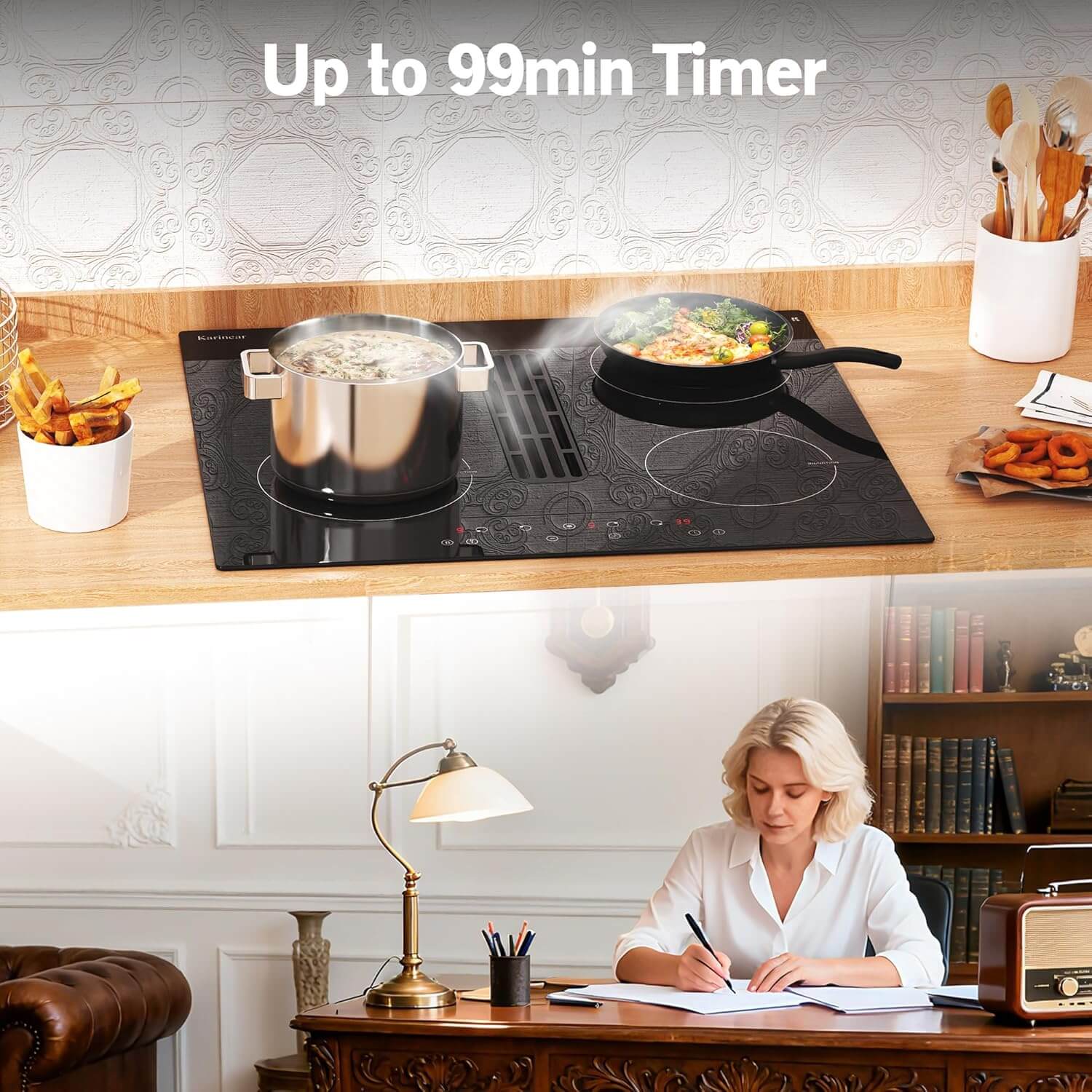 Induktionskochfeld mit Dunstabzug