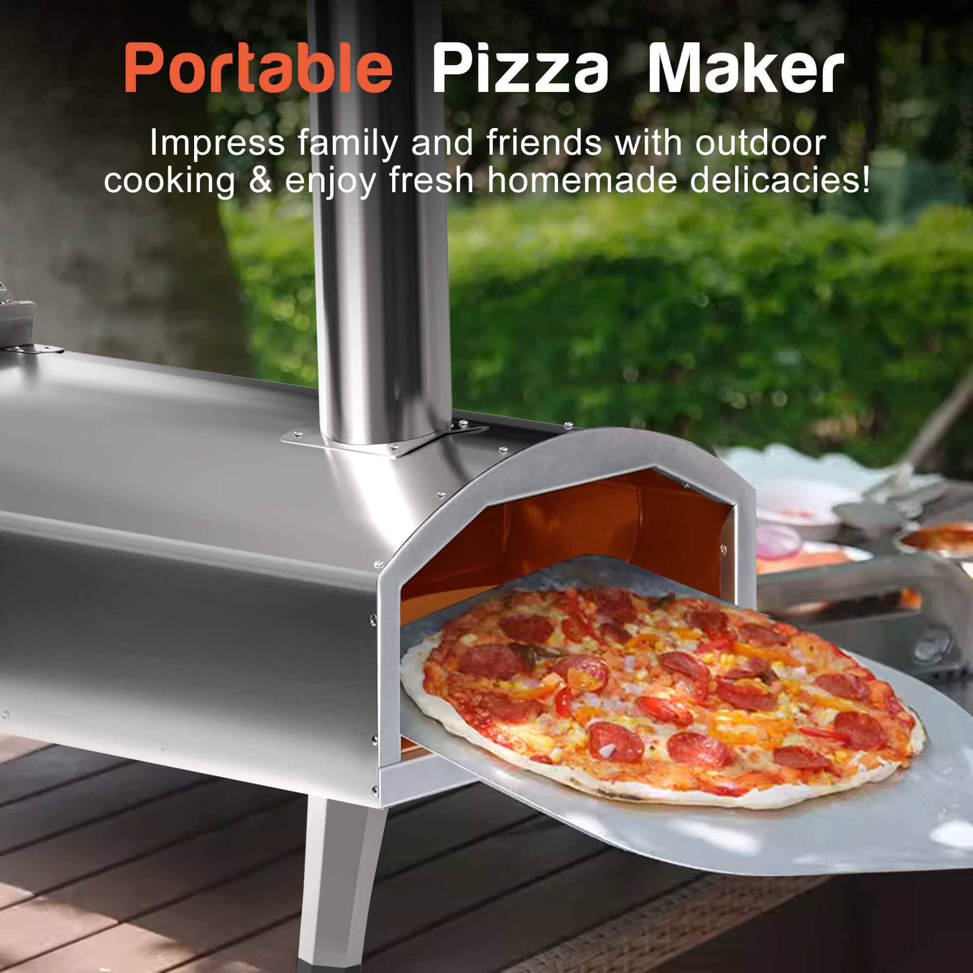 Karinear 12 Multi-Fuel Gas Pizza Oven & Wood Fired Outdoor Pizza Oven