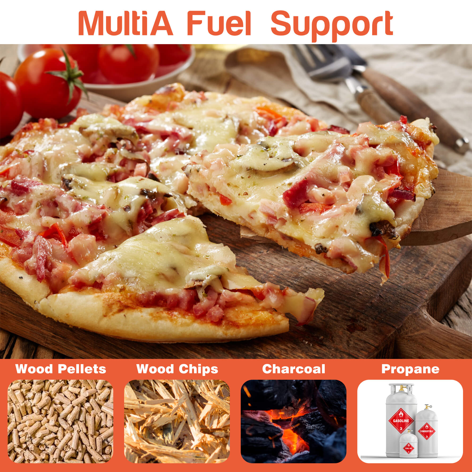 Karinear 12 Multi-Fuel Gas Pizza Oven & Wood Fired Outdoor Pizza Oven