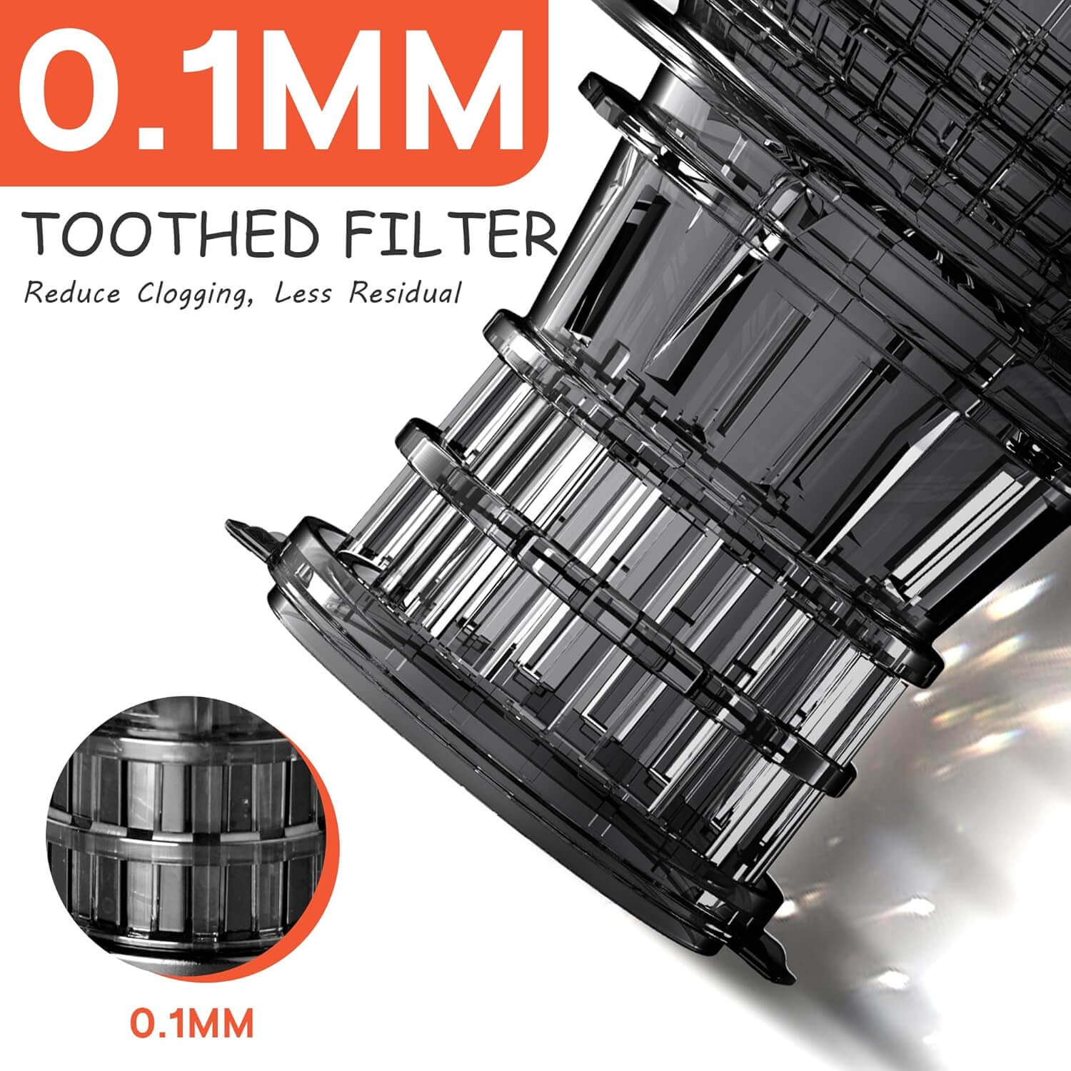 Karinear Cold Press Juicer 5.3" Wide Feed Chute Juice Extractor Machine for Whole Vegetables & Fruits