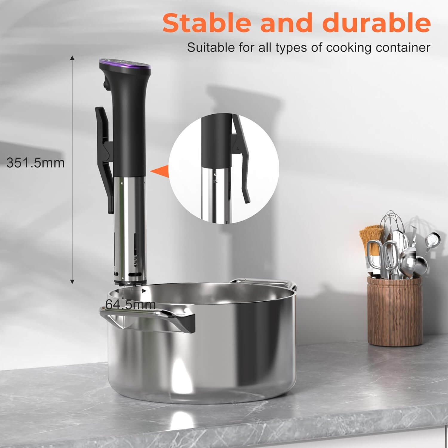 Karinear Sous Vide Machine With LED, Wifi App Control