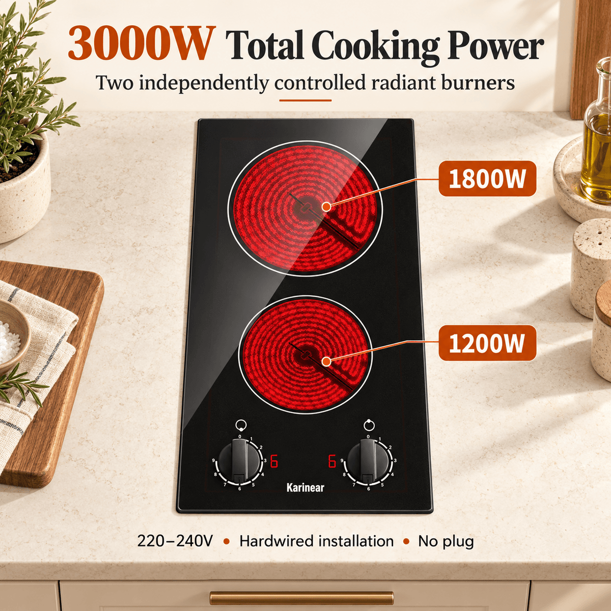 12” electric cooktop