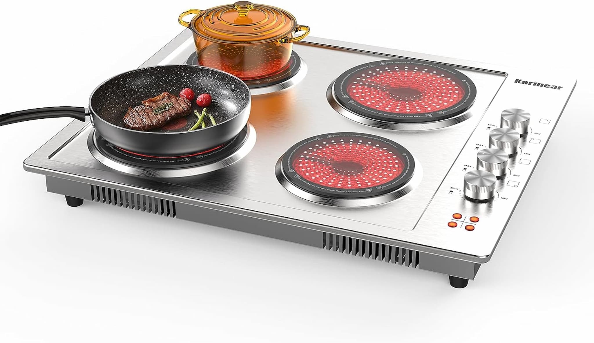 Karinear 24 inch Electric Stainless Steel Cooktop