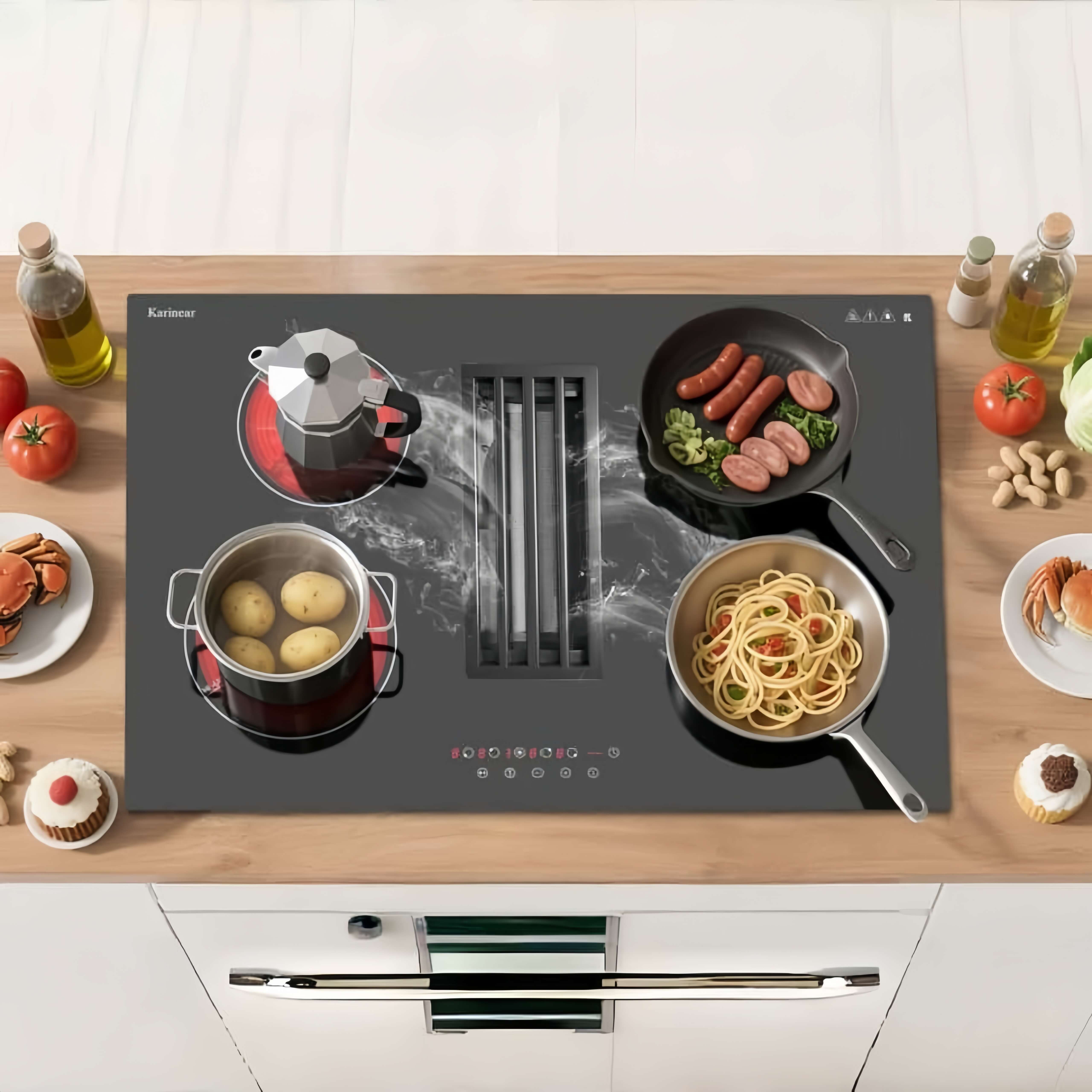 30 Inch Electric Cooktop with Downdraft