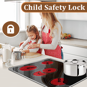 30'' Electric Cooktop with Child Safety Lock