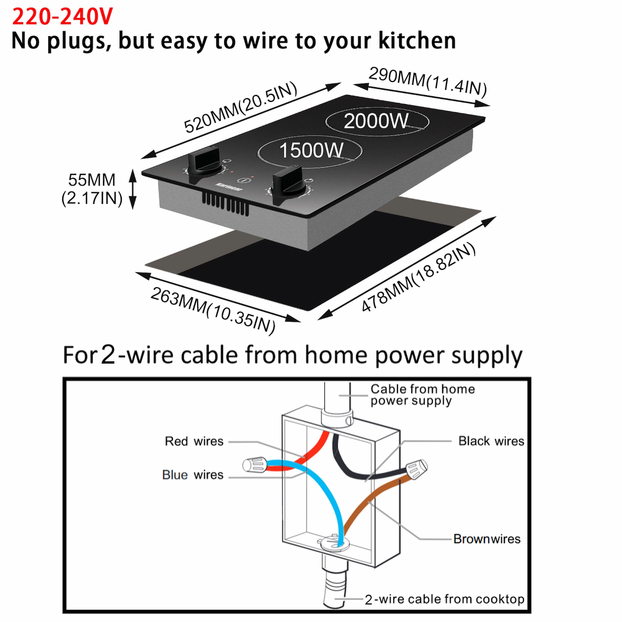 two burner electric cooktop