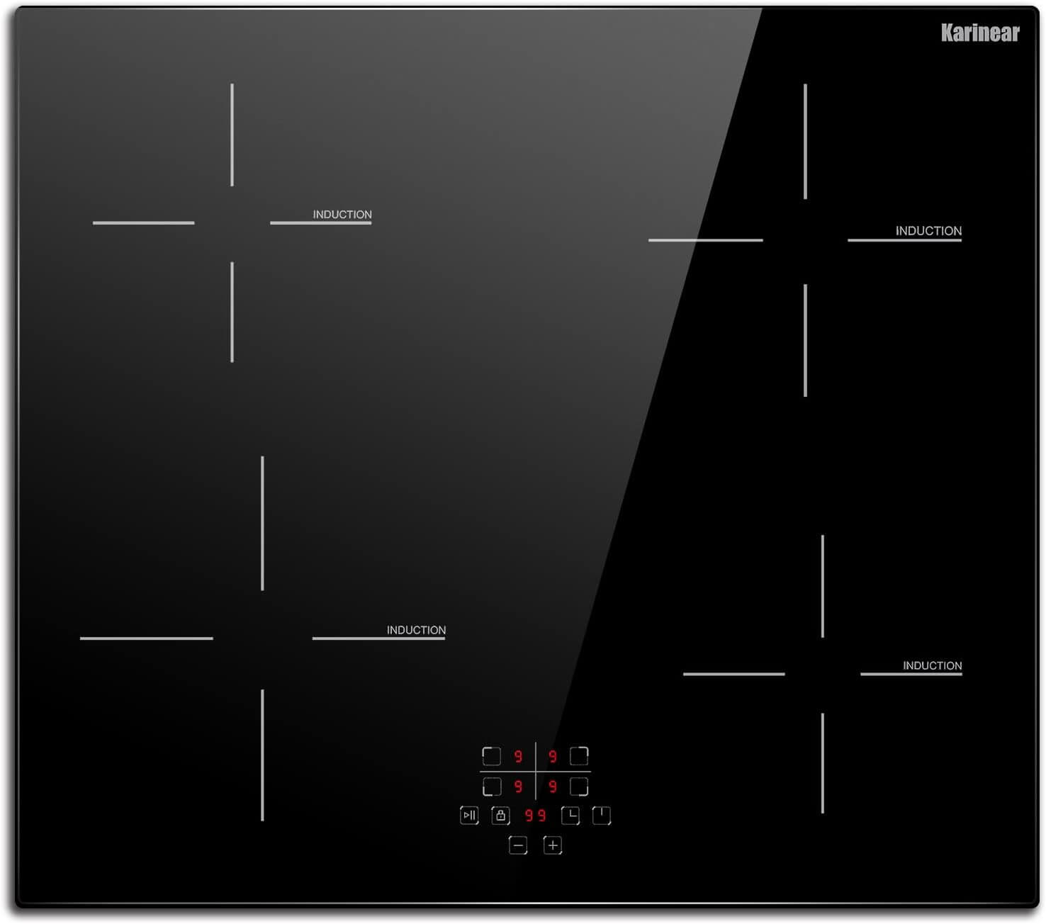 Karinear 24 Inch 4 Burner Drop-in Induction Cooktop