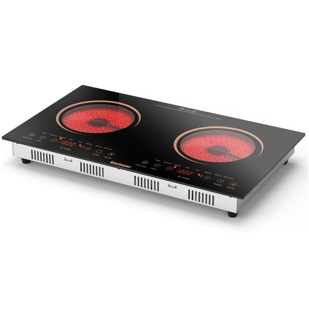 Karinear 24 Inch 2 Burner Electric Cooktop - Blue