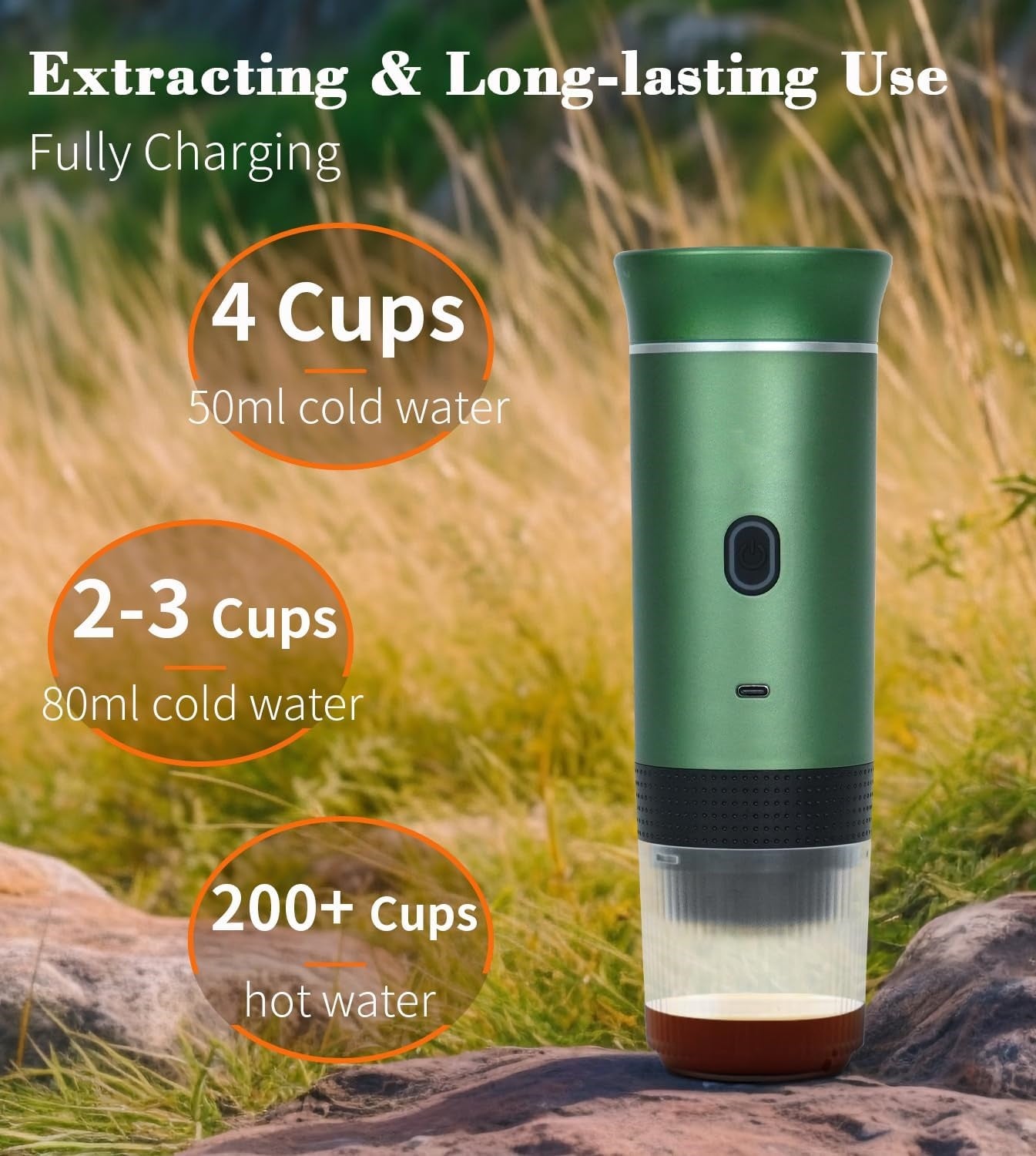 Karinear Portable Espresso Machine For RV, Hiking, Office (Foliage Green)