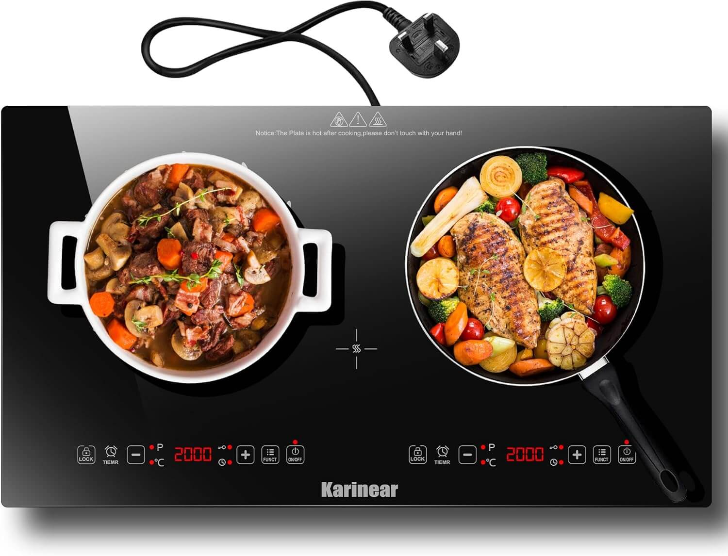 Karinear 24 Inch  2 Burner Portable Electric Stove - Sensor Touch Control