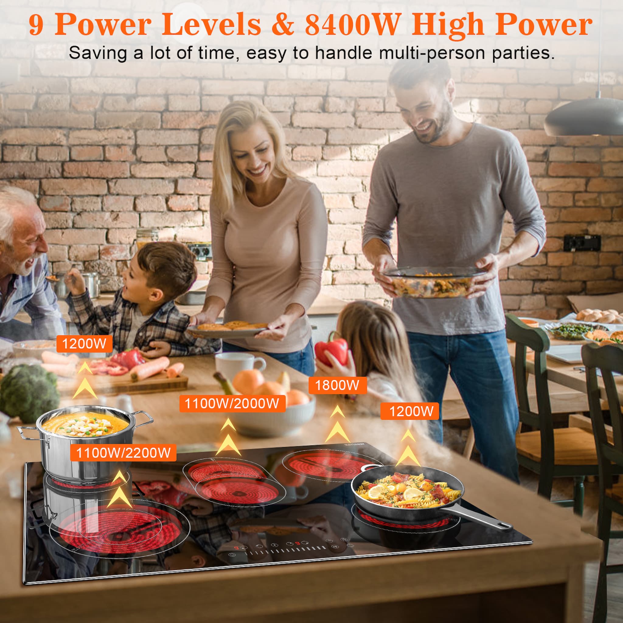We developed and manufactured this product strictly following North American Norm. This electric stove top have different protection functions to ensure safety, such as the child safety lock, overheating protection, auto shutdown protection and residual heat warning.