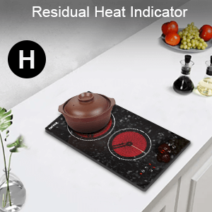 12 Inch Electric Hob with Residual Heat Indicator