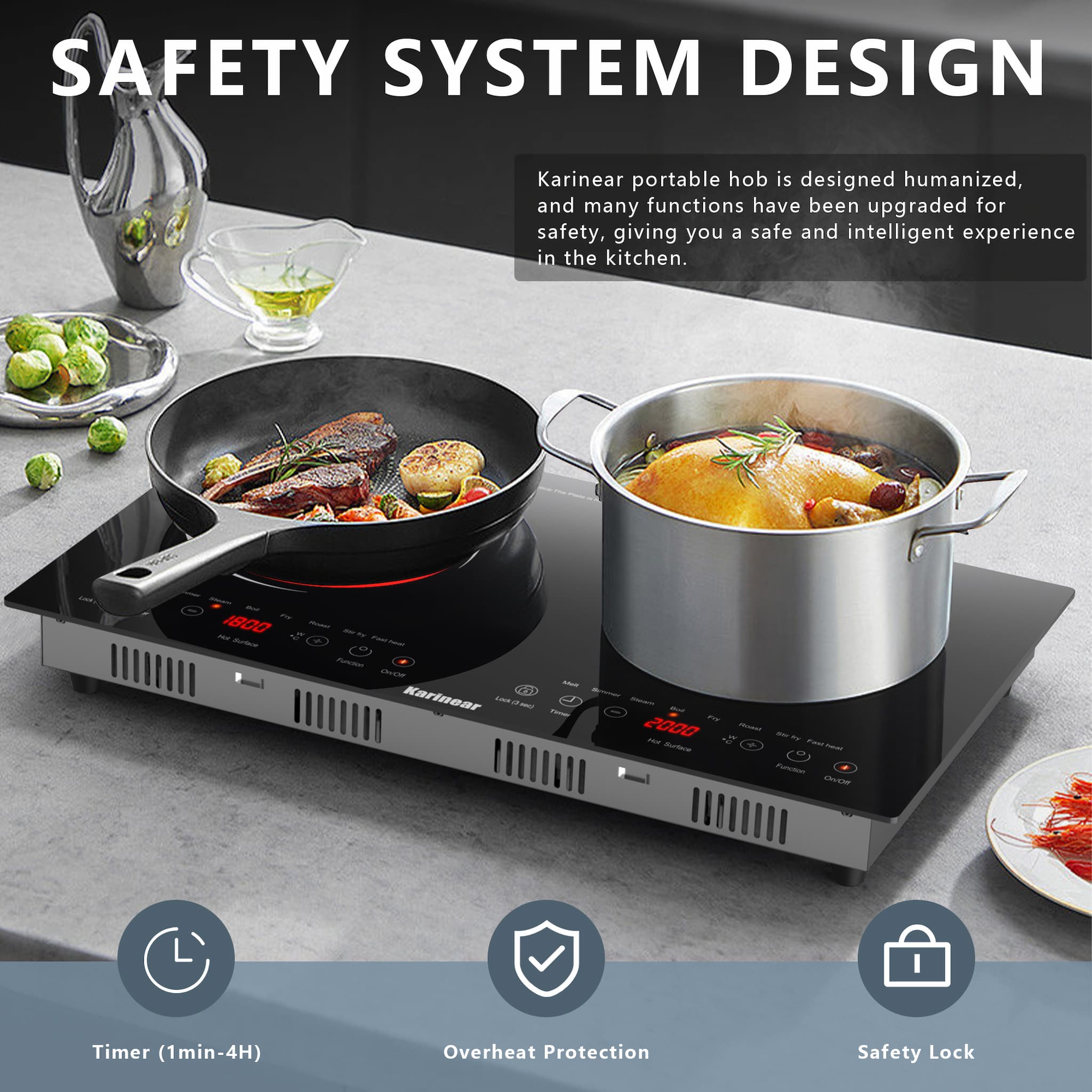 It's a drop-in electric cooktop, but you can also use it on the countertop for it has 4 bottom brackets. Because it has plug and brackets, you can move it anywhere to use. It's a portable electric cooktop.