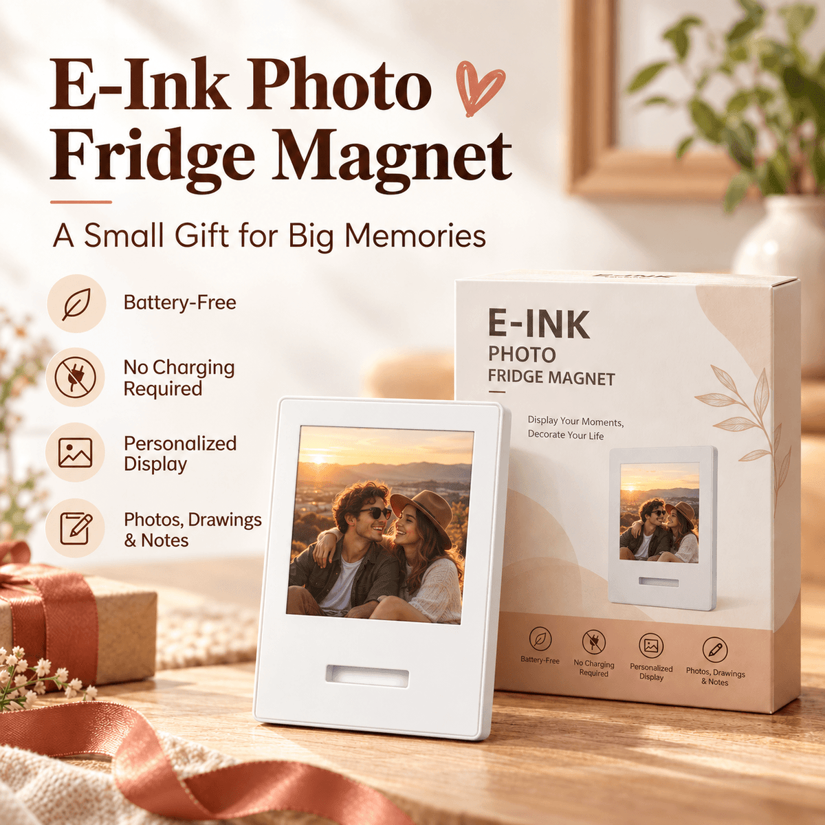 Karinear E-Ink Photo Fridge Magnet
