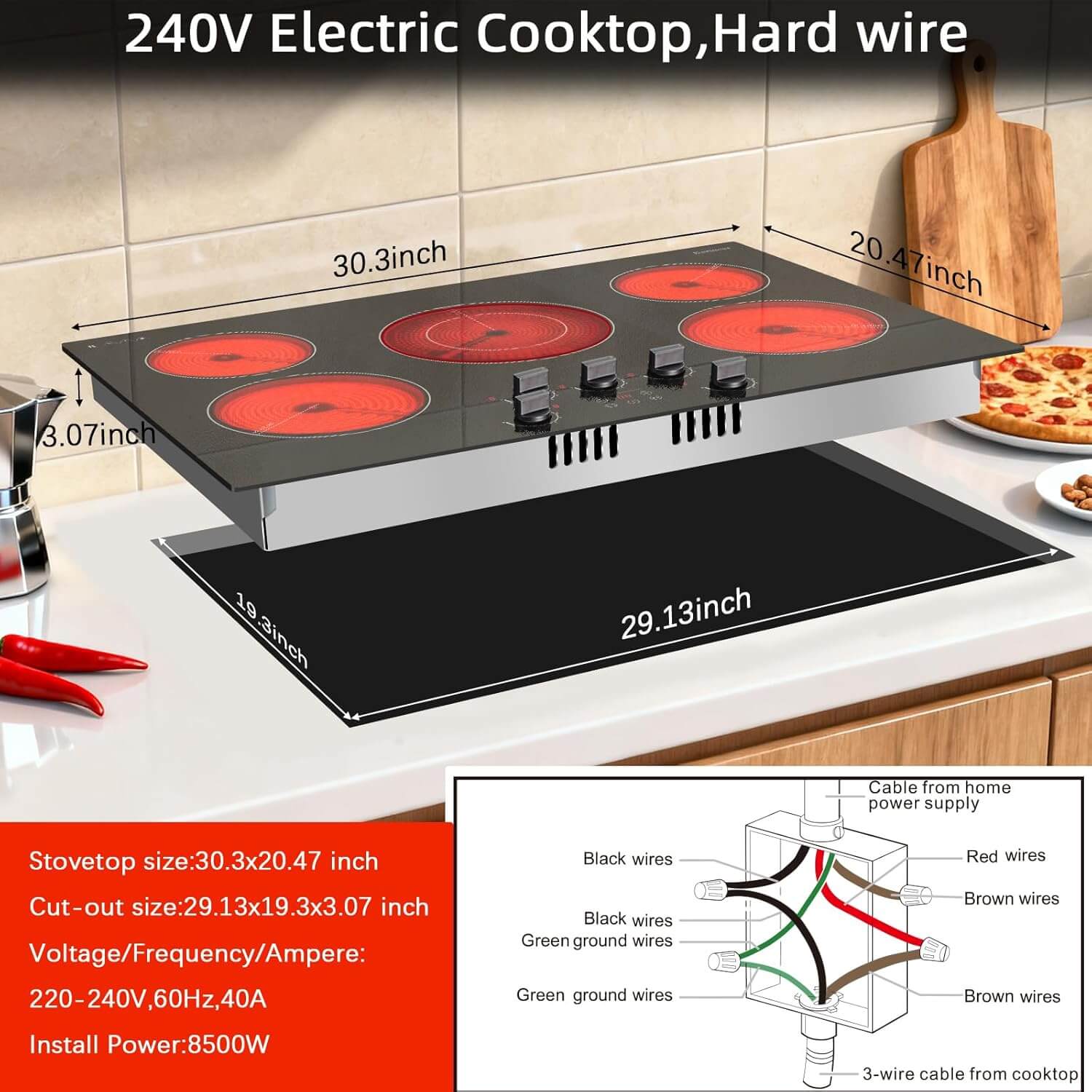 Electric Cooktop 30 Inch