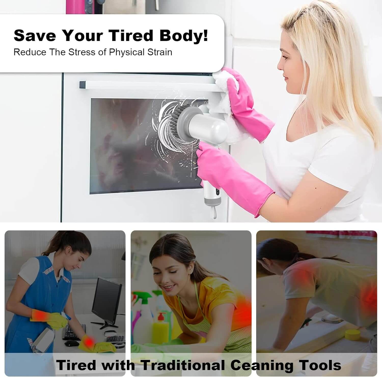 Karinear Electric Spin Scrubber With 4 Replaceable Brush Heads