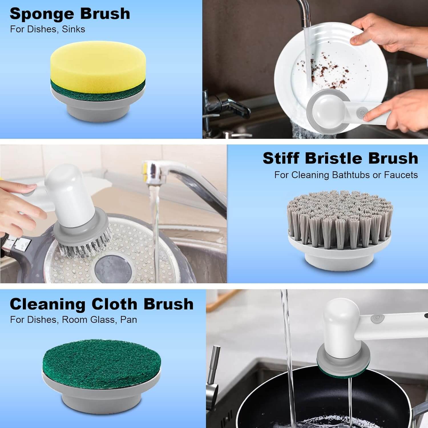 Karinear Electric Spin Scrubber With 4 Replaceable Brush Heads