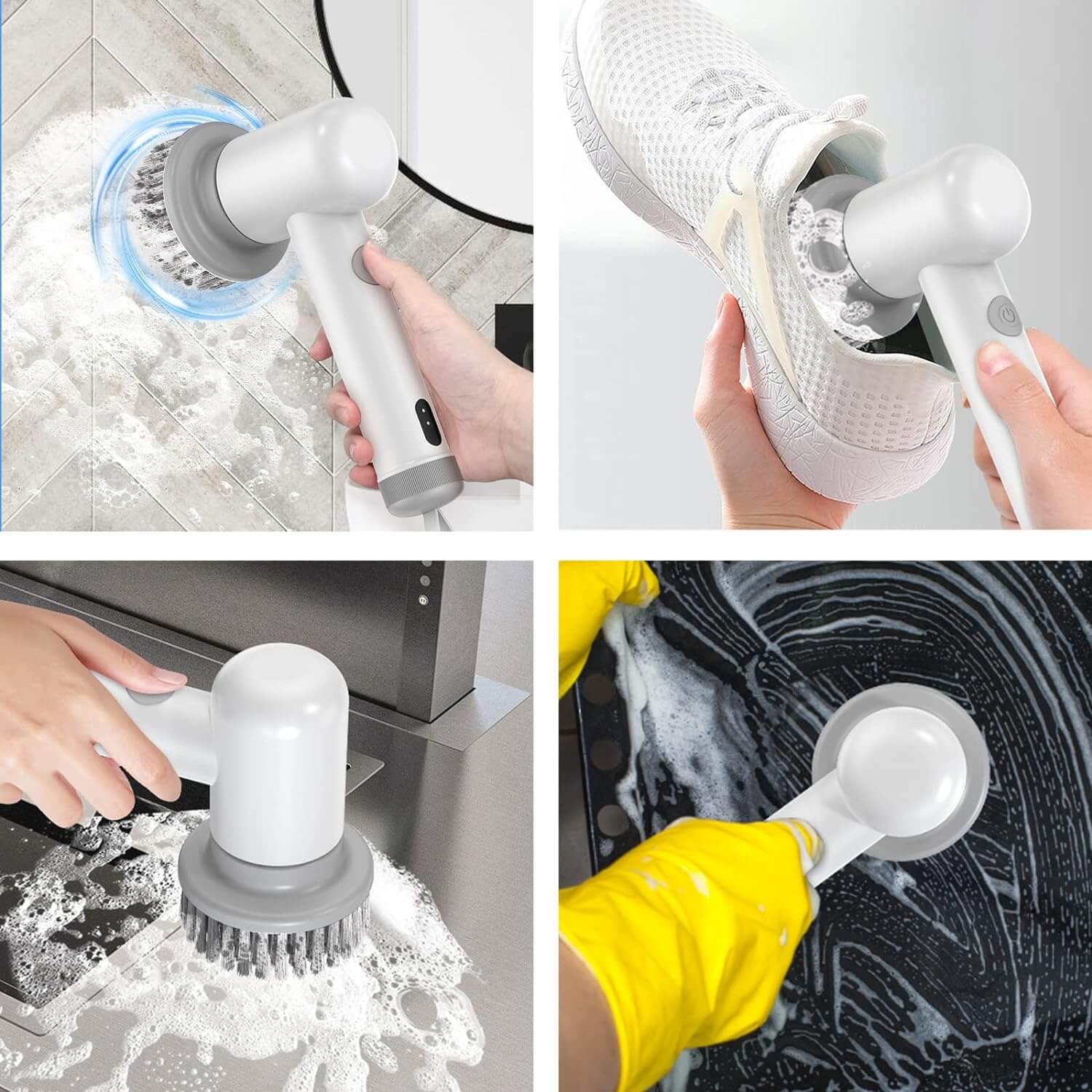Karinear Electric Spin Scrubber With 4 Replaceable Brush Heads