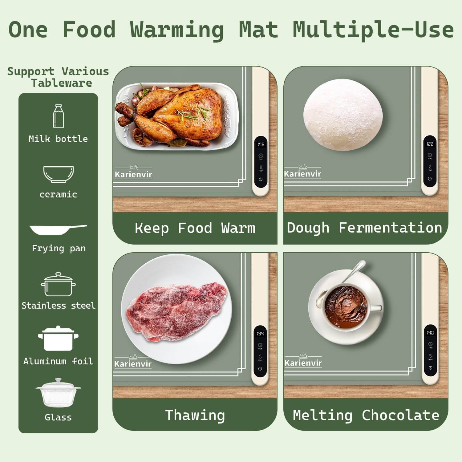 Food Warming Mat - Electric Warming Tray for Parties Home Travel