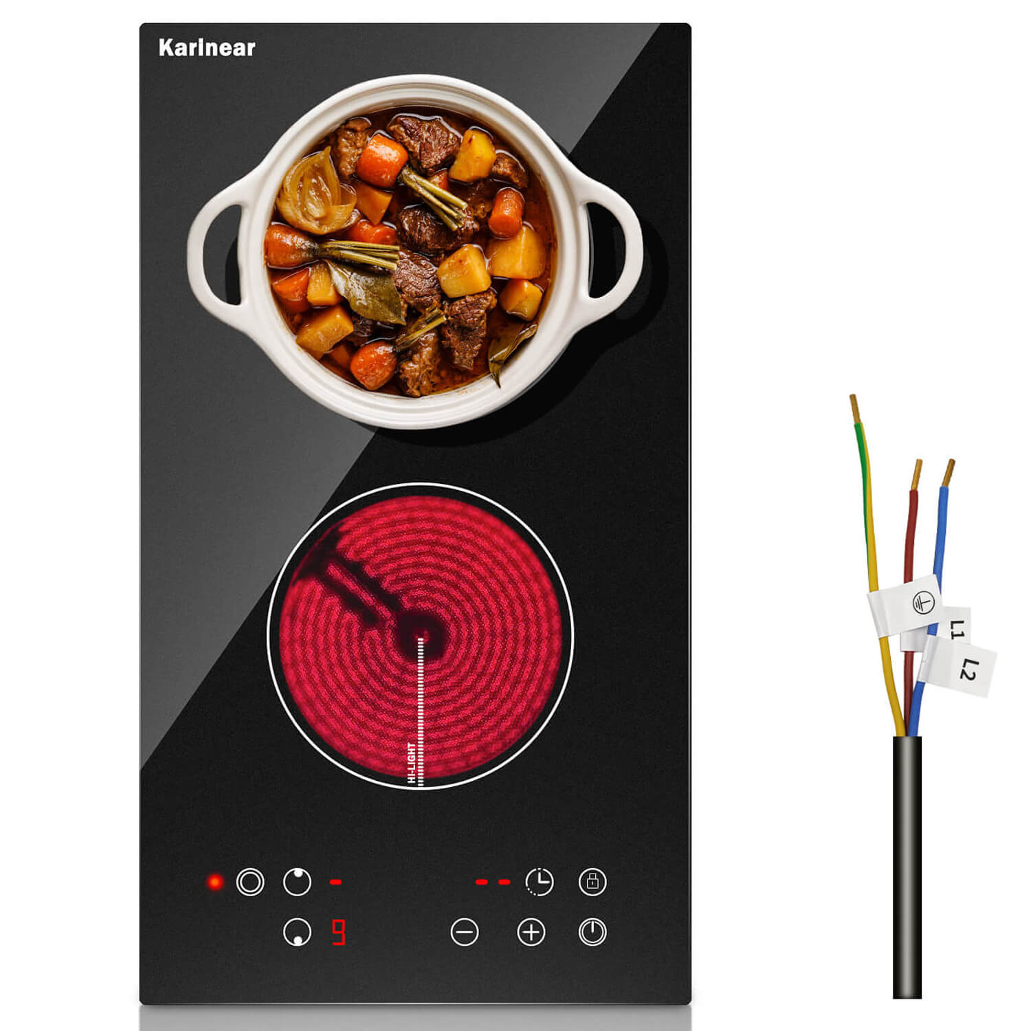 2 burner electric cooktop