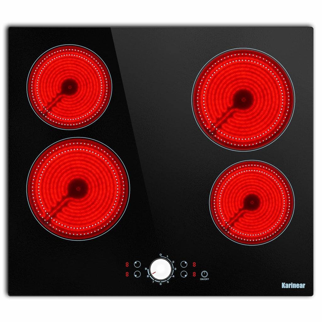 Karinear 24 Inch 4 Burners Magnetic Knob Control Induction Cooktop