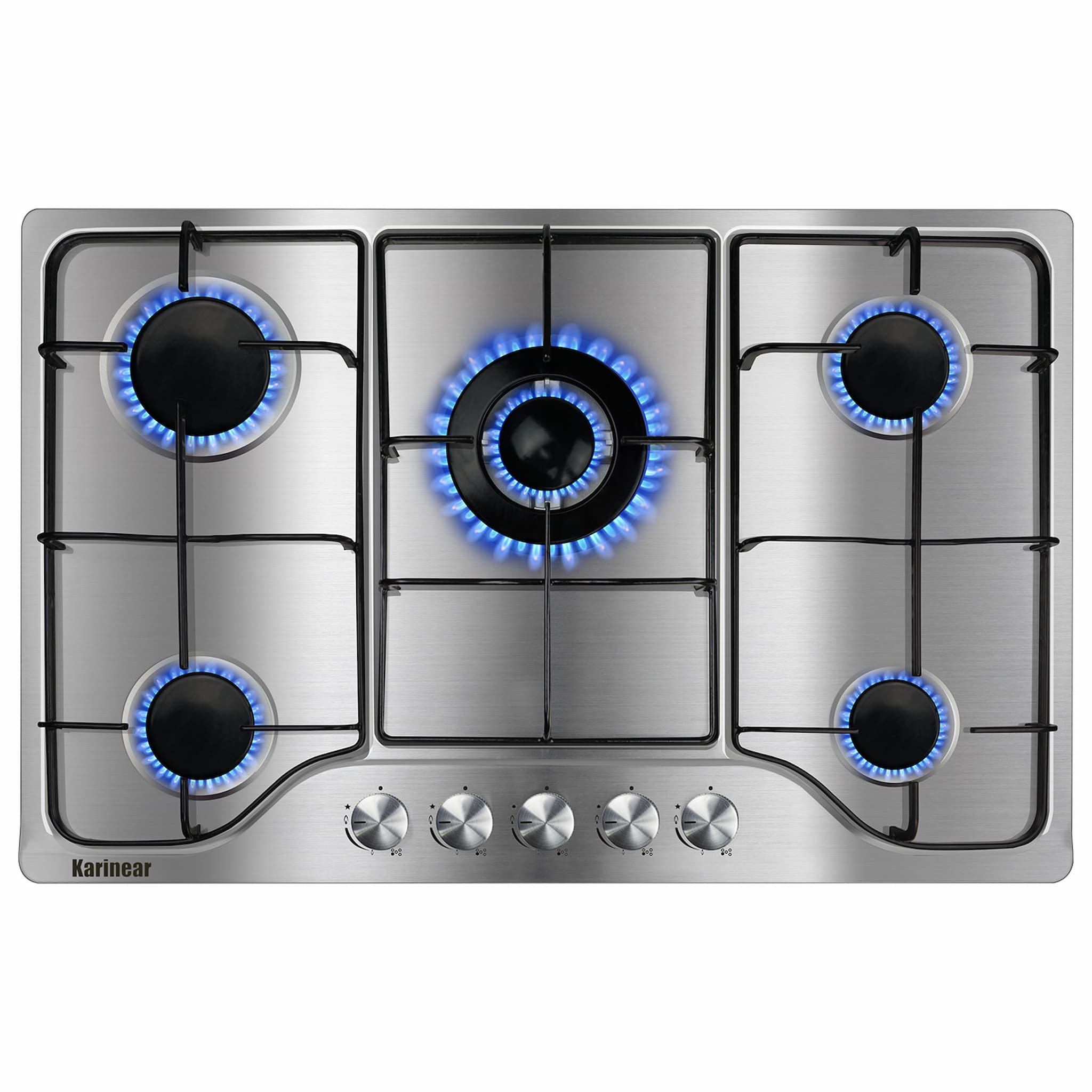 Karinear Gas Stove Gas Cooktop 30 Inch 5 Burners, Built-in Stainless Steel Gas Hob