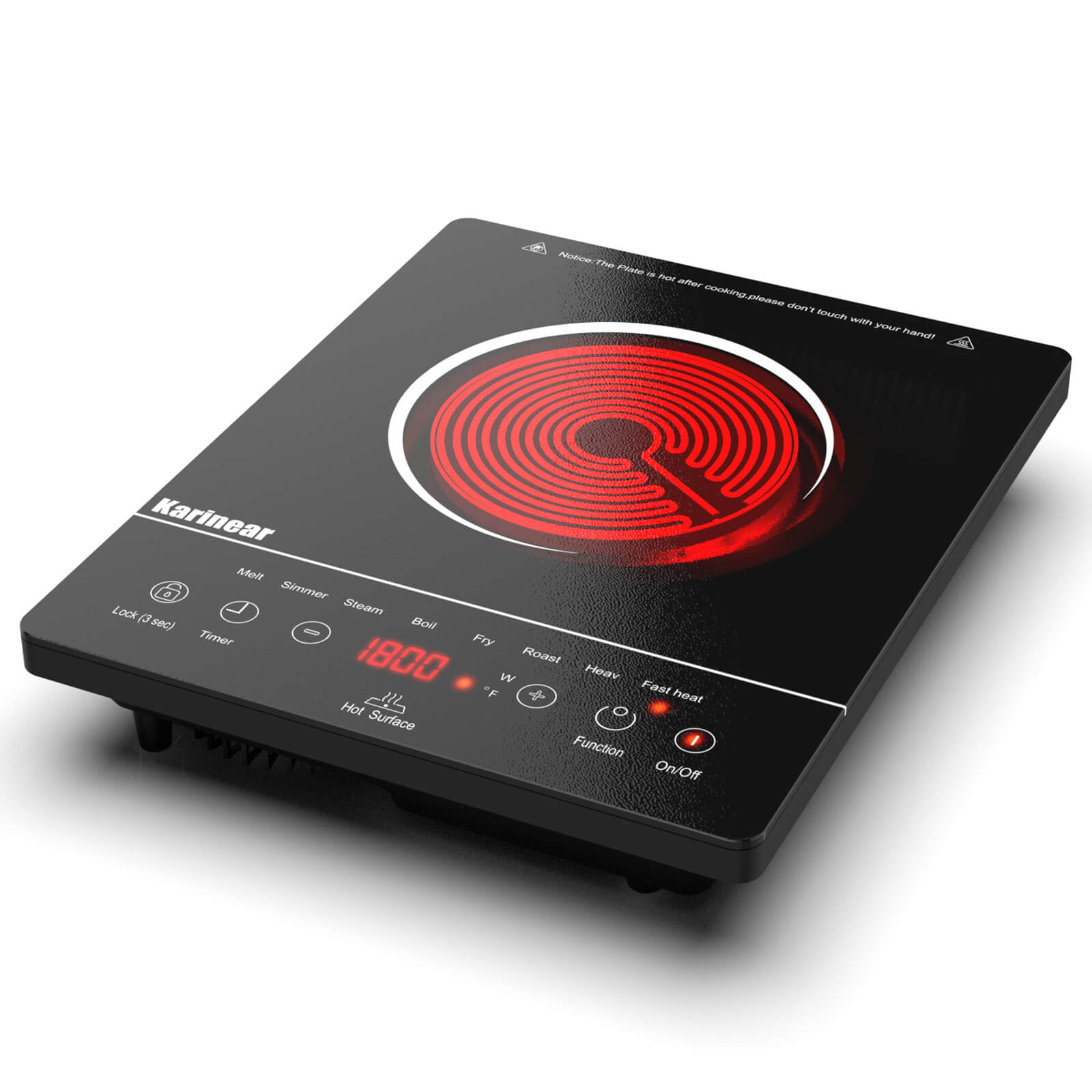  2 Burner Electric Cooktop 110v, 120v Plug In Electric Stove  Top, 12 Inch Built-in Radiant Electric Stove, Electric Ceramic Cooktop with  Child Safety Lock, Timer, Over-Temperature Protection : Appliances