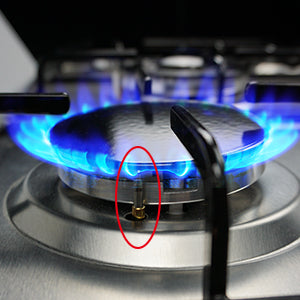 Thermocouple flame-out failure divice system(FFD) can prevent gas leakage, because if no flame is detected, gas cooktop 5 burners will automatically shut down.