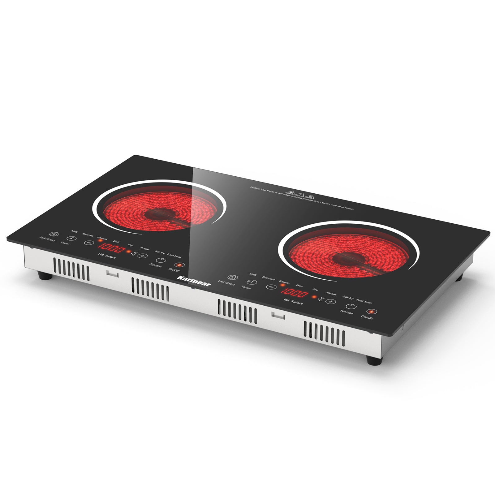 Karinear 24 Inch 2 Burner Electric Cooktop - Blue