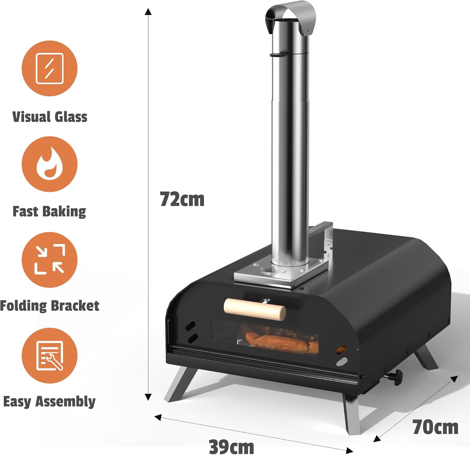 Karinear Outdoor Pizza Oven With Pizza Peel and Pizza Cutter
