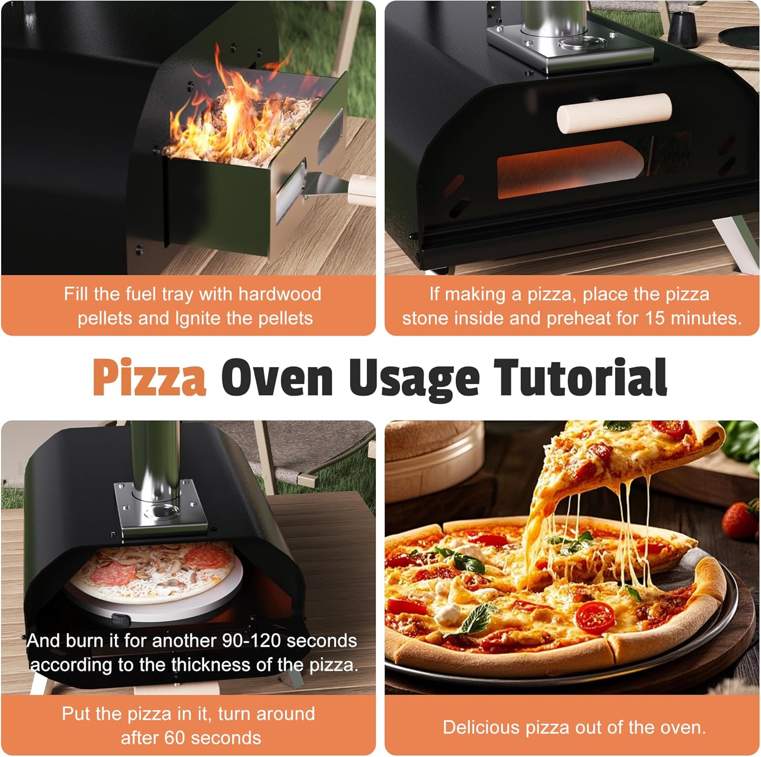 Karinear Outdoor Pizza Oven With Pizza Peel and Pizza Cutter