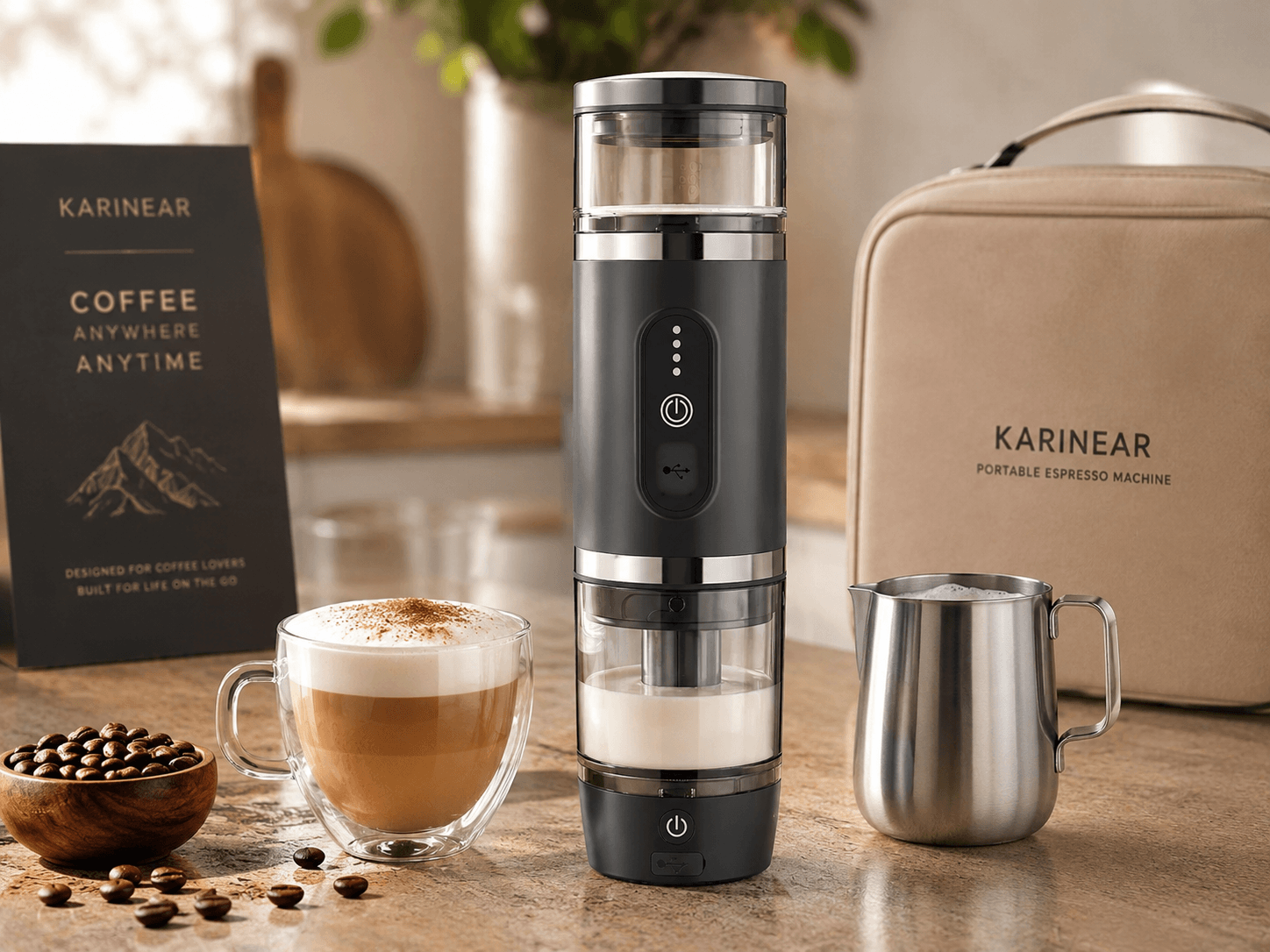 Portable Espresso Machine With Milk Frother 