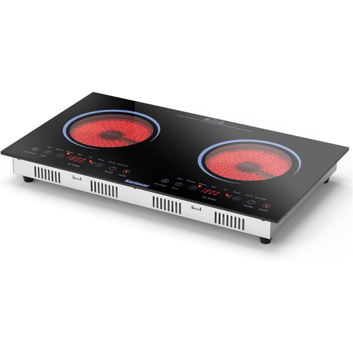 Karinear 24 Inch 2 Burner Electric Cooktop - Blue