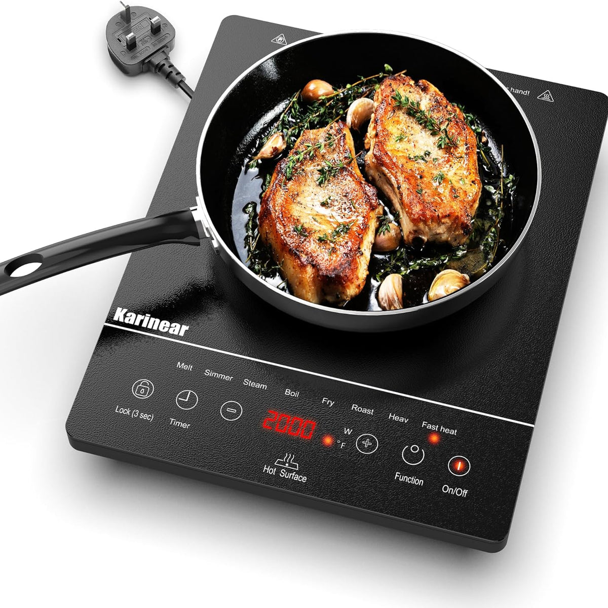 Karinear 1800W Portable Electric Cooktop